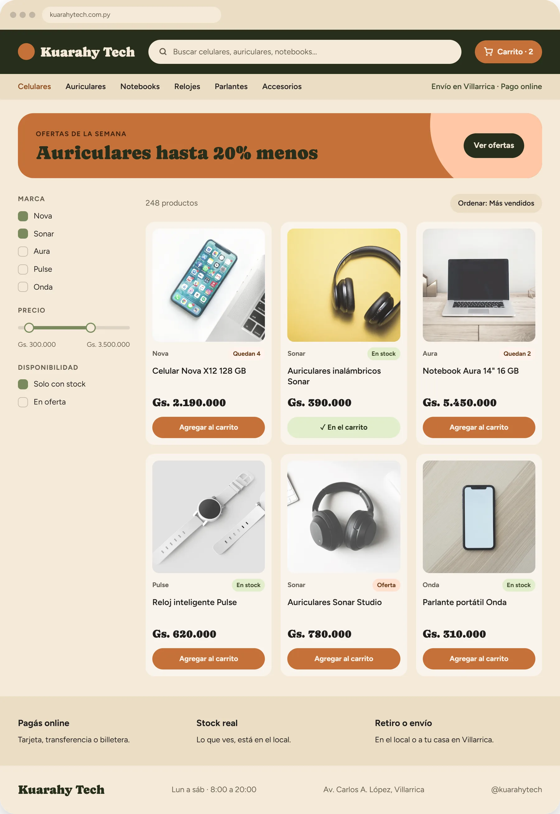 Kuarahy Tech en escritorio